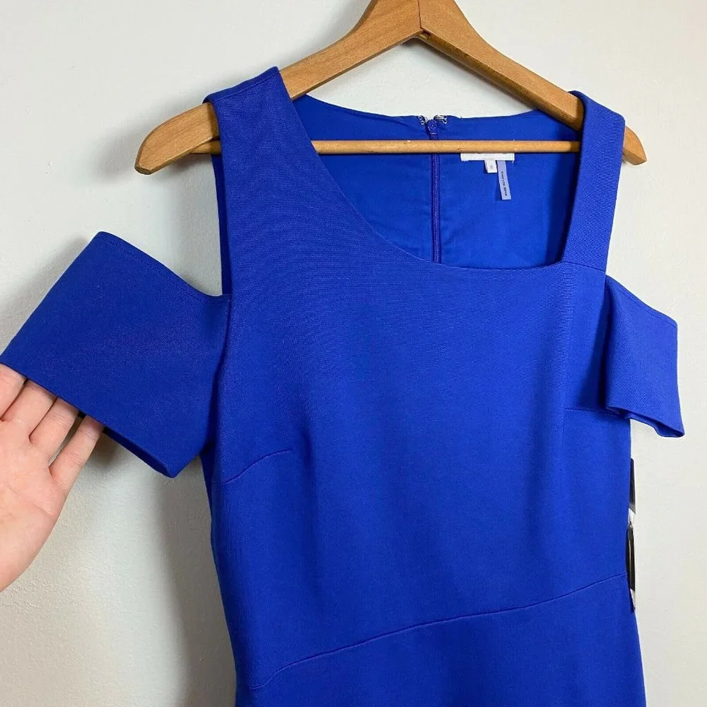 1. State Dress Womens 8 Blue Sheath Cut Out Cold‎ Shoulder Party $109 New